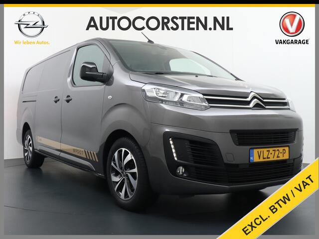 Citroen JUMPY XL 2.0HDI 145pk L3 3Pers.Navi Apple Carplay Android Auto Financial Lease ¤301,- p/mnd Airco 2xSchuifdeur Pdc Cruise DAB+ Bordherkenning WiFi Citroen Connect Regen/Lichtsensor Dodehoeksensor SpoorAssist Voorruit+Wisserverwarmd 1e Eigenaar Euro 6 370Nm kopp