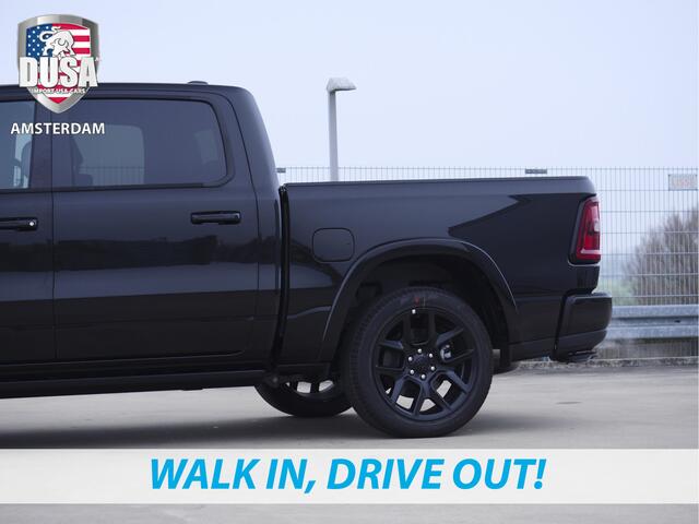 Dodge 1500 RAM Laramie | Night Edition | Crew Cab | 4X4 | 2025 Panorama | Niveau regeling | 14,4-inch Touchscreen | Passenger Display Meerprijs extra opties / Accessoires zoals Deksel, Backflip, Fenders, wraps, Stripings etc