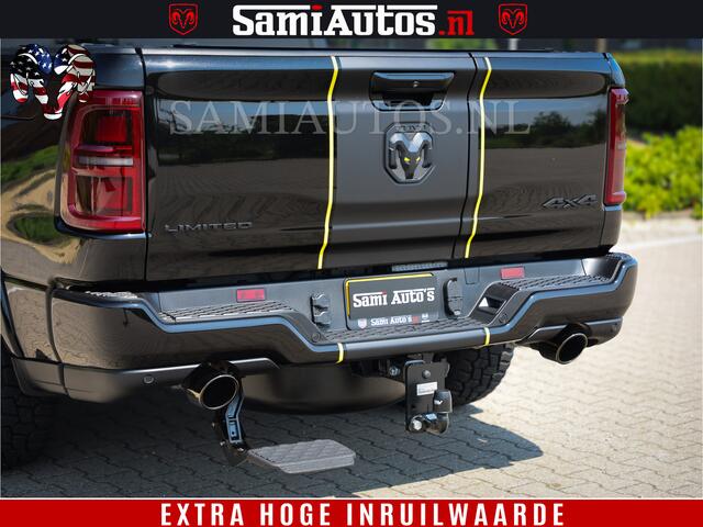 Dodge 1500 Ram Limited Night High Output 540HP 706Nm | Massage + Full Option | De Meest Luxe en Volle Pick-Up in zijn Klasse | Comfortabele Dubbele Cabine met Royale 5 Zitplaatsen | BPM vrij | Nu Leverbaar uit Voorraad | Voorraad Nr 2356 - 0990