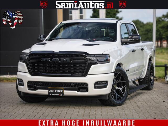 Dodge 1500 Ram Limited Night High Output 540HP 706Nm | Massage + Full Option | De Meest Luxe en Volle Pick-Up in zijn Klasse | Comfortabele Dubbele Cabine met Royale 5 Zitplaatsen | BPM vrij | Nu Leverbaar uit Voorraad | Voorraad Nr 2351 - 7478