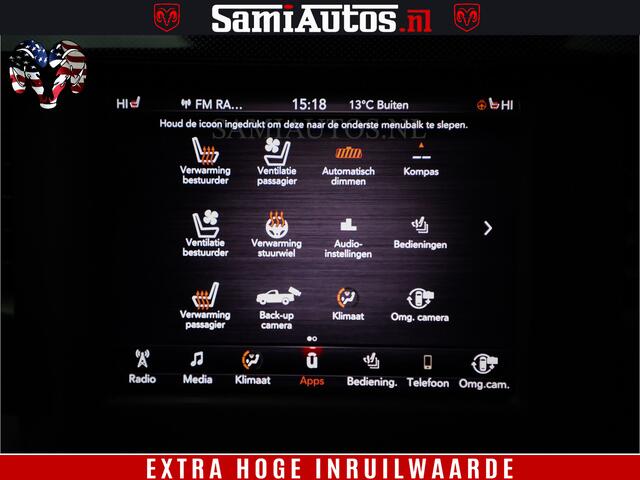 Dodge 1500 Ram Black Sport | Hemi 5.7 V8 | Luchtvering | 360 Camera | Panorama Dak | 4x4 Crew Cab | Dubbele cabine 5 persoons | Grijskenteken |