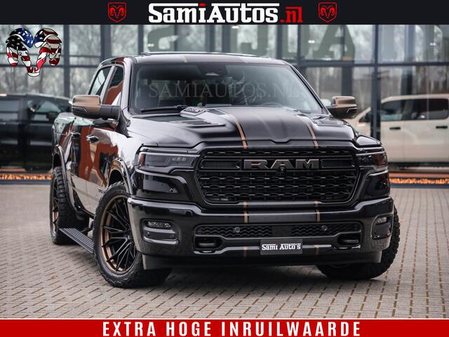 Dodge 1500 Ram Limited Night H.O 540HP 706Nm | Massage + Full Option | De Meest Luxe en Volle Pick-Up in zijn Klasse | Comfortabele Dubbele Cabine met Royale 5 Zitplaatsen | BPM vrij | Nu Leverbaar uit Voorraad | Voorraad Nr 2323 - 5168