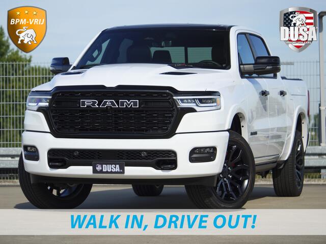 Dodge 1500 RAM | | Limited | Night | 3.0L Twin-Turbo I6 | High Output | | Passenger Display | 14,4 Touch Screen | Harman Kardon | RAMBOX Getoonde accessoires zijn verkrijgbaar tegen meerprijs