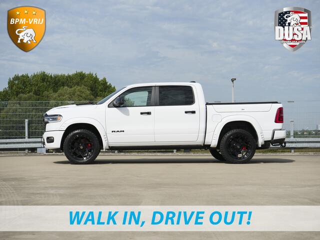 Dodge 1500 RAM | | Limited | Night | 3.0L Twin-Turbo I6 | High Output | | Passenger Display | 14,4 Touch Screen | Harman Kardon | RAMBOX Getoonde accessoires zijn verkrijgbaar tegen meerprijs