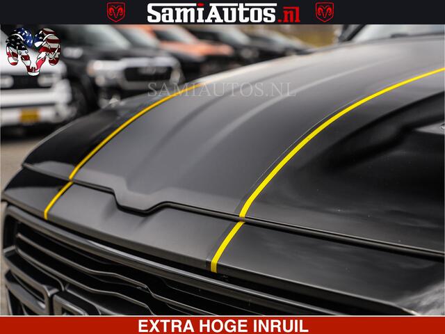 Dodge 1500 Ram HULK | 5.7 V8 | STRIPING | LUCHT VERING | LARAMIE SPORT BLACK ON BLACK | MEGA DIK | CREW CAB DUBBELE CABINE | 5 PERSOONS | DC | DIKKE WILEN | WIDE BODY |