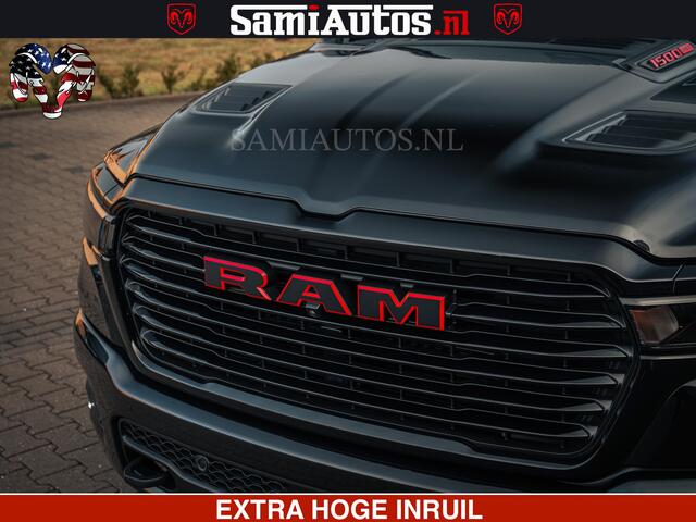 Dodge 1500 RAM Night Premium | Full Option | De Meest Luxe Pick-Up in zijn Klasse | Comfortabele Dubbele Cabine met Royale 5 Zitplaatsen | BPM vrij | Nu Leverbaar uit Voorraad | Voorraad Nr 2200 - 0886