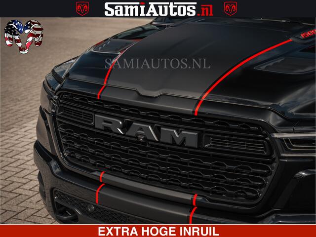 Dodge RAM PICKUP HULK | Limited Night H.O 540HP 706Nm | Massage + Full Option | De Meest Luxe en Volle Pick-Up in zijn Klasse | Hulk Pack is meer prijs | Comfortabele Dubbele Cabine met Royale 5 Zitplaatsen | BPM vrij | Nu Leverbaar uit Voorraad | Voorraad Nr 2357 - 5182
