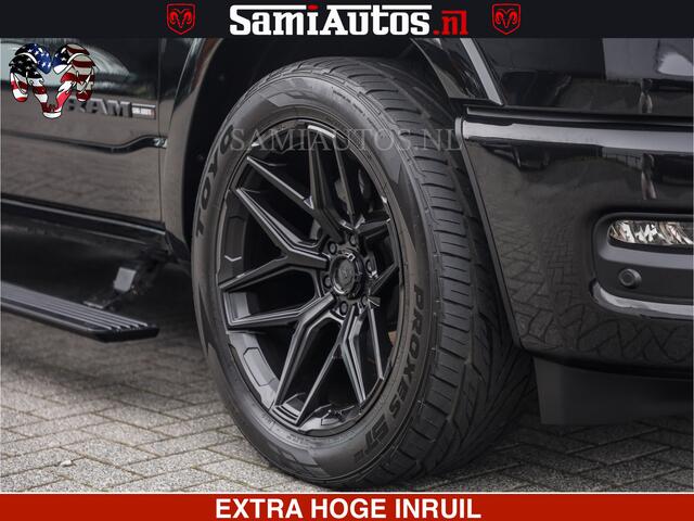 Dodge RAM PICKUP LIMITED H.O 540 PK 706 Nm | FEUL WIELEN |XB9 | MASSAGE | BOM VOL | CREW CAB | DUBBELE CABINE | GRIJSKENTEKEN | 5 PERSOONS | DE MEEST LUXUEUZE en BEGEERDE Pick-up