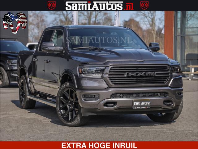 Dodge RAM PICKUP SPORT | 5.7 V8 4X4 | 22 ICH WHEELS | 12 INCH MULTIMEDIA | MEMORY SEAT | BED STEP | 3500KG | GRANITE CRYSTAL | PRINS LPG | CRUISE | FULL LED | ALARM K3 | UITLAAT KLEP SYSTEEM ALS NIEUW!