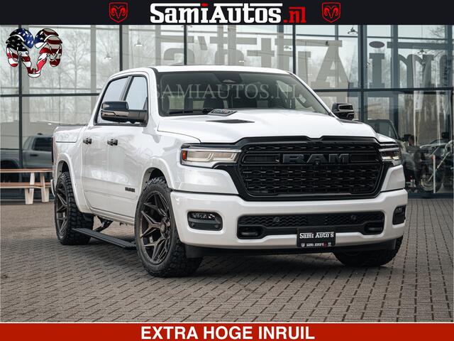 Dodge RAM PICKUP LIMITED H.O 540PK 706Nm | Massage + Full Option | De Meest Luxe en Volle Pick-Up in zijn Klasse | Comfortabele Dubbele Cabine met Royale 5 Zitplaatsen | BPM vrij | Nu Leverbaar uit Voorraad | Voorraad Nr 2298 - 7479
