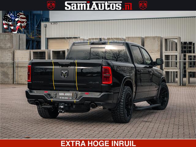 Dodge RAM PICKUP LIMITED NIGHT H.O 540HP 706Nm | Massage + Full Option | De Meest Luxe en Volle Pick-Up in zijn Klasse | Comfortabele Dubbele Cabine met Royale 5 Zitplaatsen | BPM vrij | Nu Leverbaar uit Voorraad | Voorraad Nr 2370 - 5411
