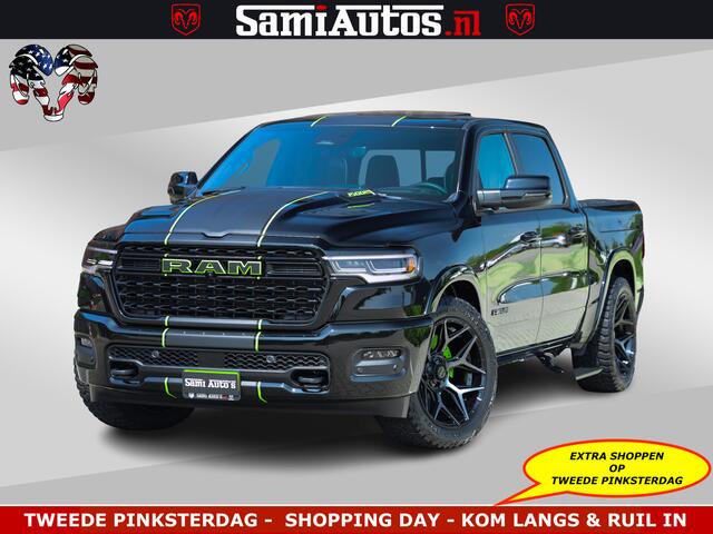 Dodge RAM PICKUP Limited Night High Output 540HP 706Nm | Massage + Full Option | De Meest Luxe en Volle Pick-Up in zijn Klasse | Comfortabele Dubbele Cabine met Royale 5 Zitplaatsen | BPM vrij | Nu Leverbaar uit Voorraad | Voorraad Nr 2300 - 7689