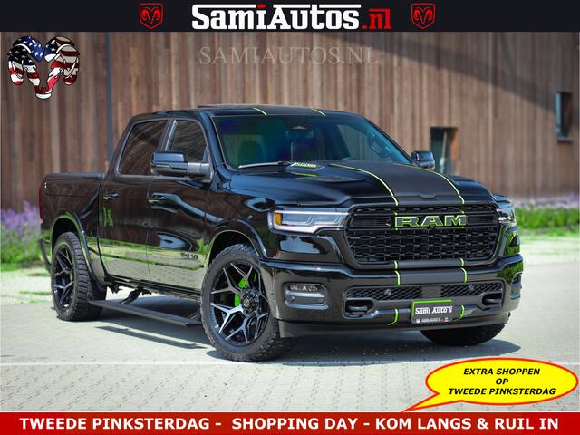 Dodge RAM PICKUP Limited Night High Output 540HP 706Nm | Massage + Full Option | De Meest Luxe en Volle Pick-Up in zijn Klasse | Comfortabele Dubbele Cabine met Royale 5 Zitplaatsen | BPM vrij | Nu Leverbaar uit Voorraad | Voorraad Nr 2300 - 7689