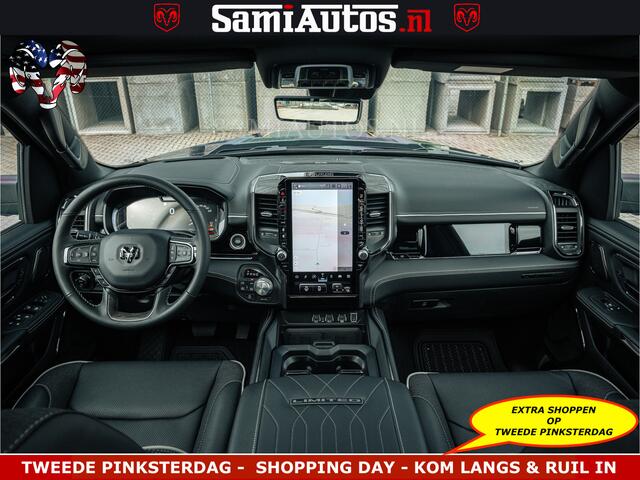 Dodge RAM PICKUP LIMITED NIGHT H.O 540HP 706Nm | Massage + Full Option | De Meest Luxe en Volle Pick-Up in zijn Klasse | Comfortabele Dubbele Cabine met Royale 5 Zitplaatsen | BPM vrij | Nu Leverbaar uit Voorraad | Voorraad Nr 2370 - 5411