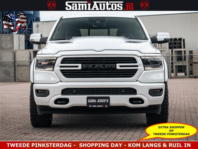 Dodge RAM PICKUP V8 5.7 402PK | LARAMIE SPORT | Krachtige Hemi | Panorama Dak | 12' Scherm | LPG | Comfortabele Dubbele Cabine met Royale 5 Zitplaatsen | NIEUW EN BPM vrij | Nu Leverbaar uit Voorraad | Nr 2529 - 1277 |