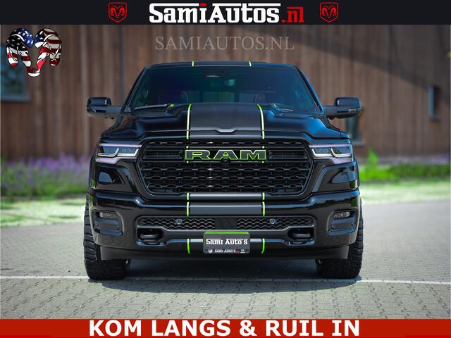 Dodge RAM PICKUP Limited Night High Output 540HP 706Nm | Massage + Full Option | De Meest Luxe en Volle Pick-Up in zijn Klasse | Comfortabele Dubbele Cabine met Royale 5 Zitplaatsen | BPM vrij | Nu Leverbaar uit Voorraad | Voorraad Nr 2300 - 7689