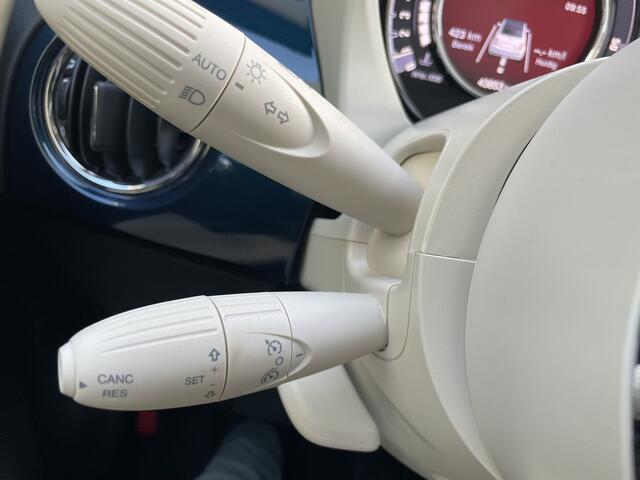 Fiat 500 1.0 Hybrid Airco - Cruise control - Parkeersensoren achter - Open dak - Bluetooth - Navigatiesysteem - Mistlampen voor - Stuur multifunctioneel - Elektrische ramen voor - Stuur leder - Licht metalen vel