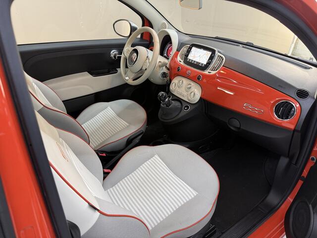 Fiat 500 1.2 anniversario, 70Pk, 2018, 1ste eigenaar, Airco, Navigatie, Cruise control, Bluetooth audio, Digitale teller, Parkeersensoren,