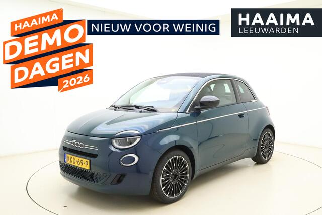 Fiat 500 1.0 Hybrid La Prima | Cabrio | Lederen bekleding | Keyless | Camera | Cruise control | Lichtmetalen velgen | Navigatie | Draadloze apple carplay/android auto | JBL audio