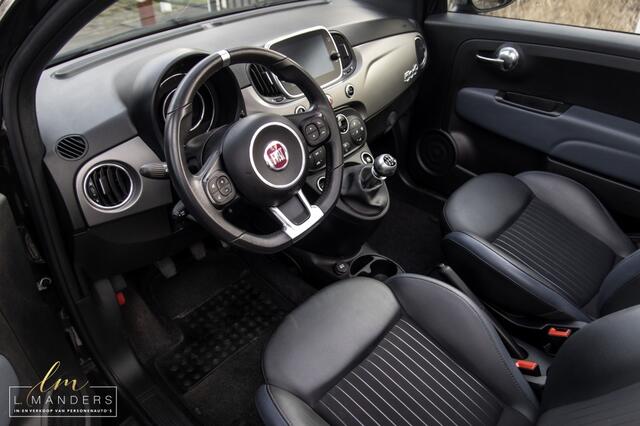 Fiat 500C 1.0 Hybrid Rockstar 2021 ZWART | Cabriolet | Leder | Sport