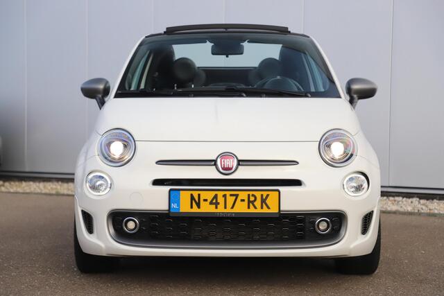 Fiat 500C 1.0 Hybrid Sport Cabrio 16 inch LMV Half Leder Navigatie Carplay Android Climate Cruisecontrol Rode Remklauwen Super Netjes!