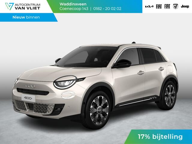 Fiat 600 600e La Prima 54 kWh | 17% Bijtelling | Carplay | Elek. Stoel | Stoelverwarming | Keyless | LED | Clima