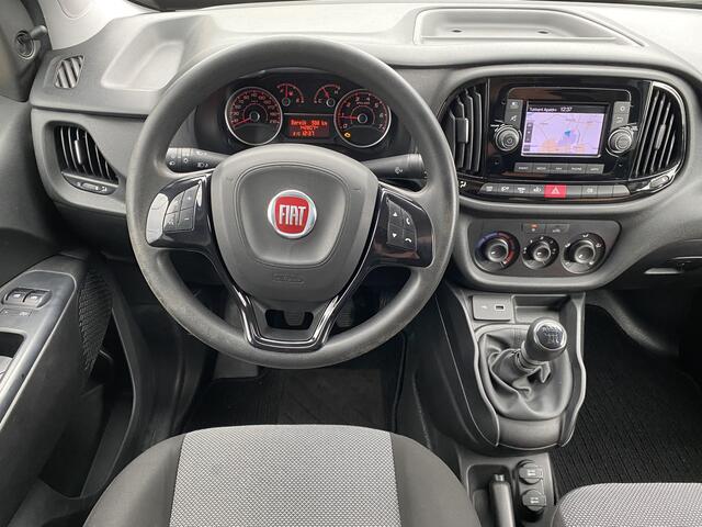 Fiat DOBLO Cargo 1.6 MJ EURO 6 L1H1 ECO JET, 6-BAK, 3-PEROONS, AIRCO, SCHUIFDEUR RECHTS, CRUISE CONTROL, PARKEERSENSOREN, NAVIGATIE-BLUETOOTH-RADIO-USB, ELEK-RAMEN, CENT-VERGRENDELING, KAST INRICHTING