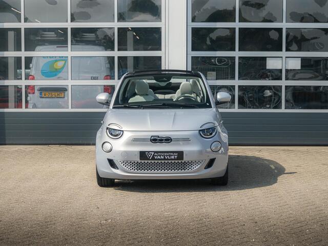 Fiat E-500 Cabrio La Prima 42 kWh | 17% Bijtelling | Clima | Cruise | Leder | 17" | Priv Glass | Winter Pack | JBL Sound | BSM | Apple Carplay