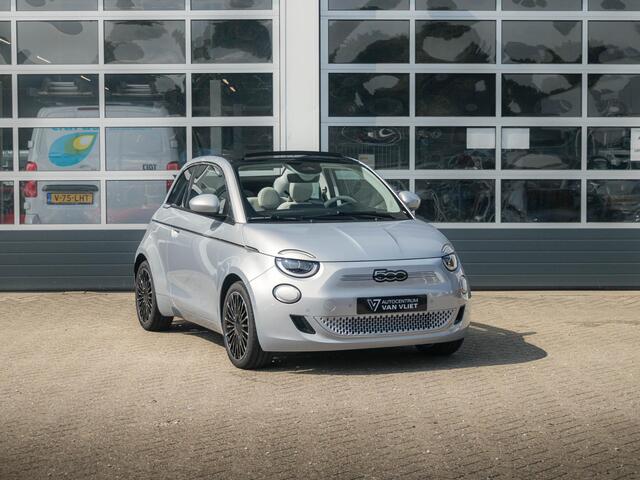 Fiat E-500 Cabrio La Prima 42 kWh | 17% Bijtelling | Clima | Cruise | Leder | 17" | Priv Glass | Winter Pack | JBL Sound | BSM | Apple Carplay