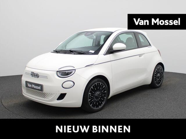 Fiat E-500 500e 42 kWh La Prima | Climate Control / ECC | Licht metalen velgen 17 inch | Cruise control | Navigatie | Lederen bekleding beige | Stoelverwarming | LED koplampen Park Distance Control voor en achter | Achteruitrijcamera \