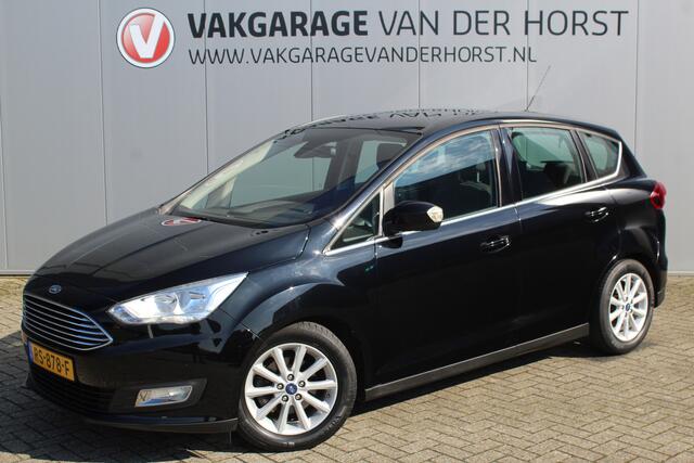 Ford C-MAX 1.0-125pk Titanium. Goed onderhouden hoogzitter ! Autm. airco dual, LM wielen, elektr. achterklep, cruise control, navigatie, telefoonvoorb., panoramadak, metallic lak, voorraamverwarming etc.