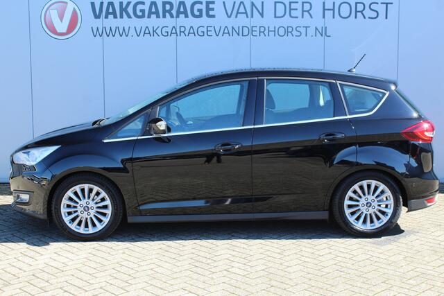 Ford C-MAX 1.0-125pk Titanium. Erg goed onderhouden hoogzitter, afkomstig van de 1e eig. Autm. airco dual, cruise control, navigatie, telefoonvoorb., voorraamverw., trekhaak, all season banden rondom, camera, parkeersensoren v+a etc.