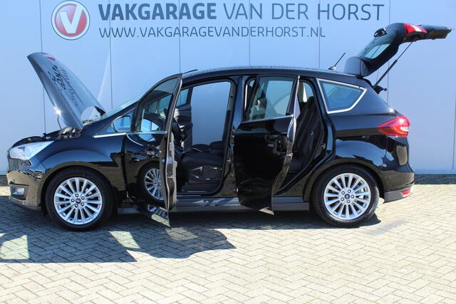 Ford C-MAX 1.0-125pk Titanium. Erg goed onderhouden hoogzitter, afkomstig van de 1e eig. Autm. airco dual, cruise control, navigatie, telefoonvoorb., voorraamverw., trekhaak, all season banden rondom, camera, parkeersensoren v+a etc.