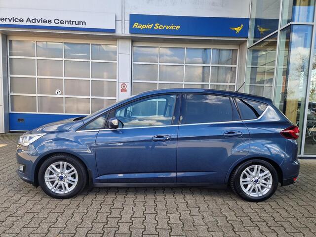 Ford C-MAX 1.0 Titanium Full Options! | Volledig dealer onderhouden | Trekhaak | Stoel stuur en voorruitverwarming | All weather banden | Parking Pack incl camera | Beide voorstoelen in hoogte verstelbaar | Bi xenon verl.