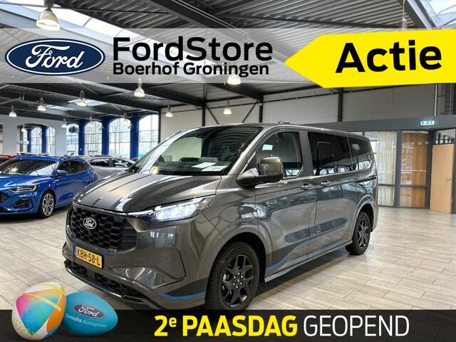 Ford Custom Tourneo Sport 340 2.5 PHEV 233 pk L1 8 persoons | Trekhaak | Winter Pack | Camera | 2x schuifdeur | B&O | Adapt. cruise | LED | 17" | 4 seiz. banden | 1850kg trekgewicht