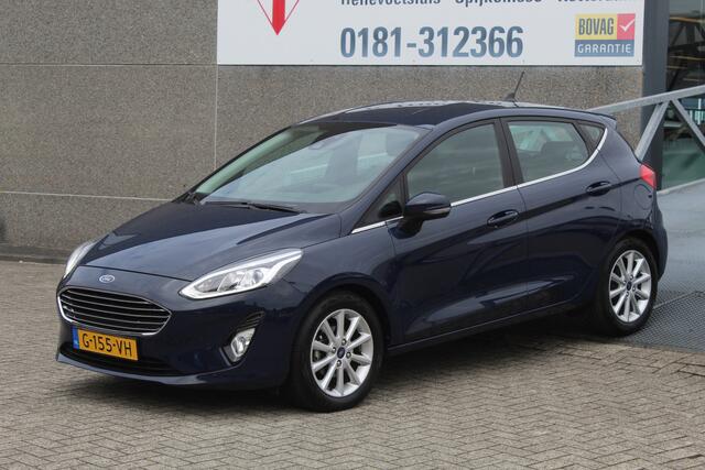 Ford FIESTA 1.0 EcoBoost Titanium Cruise control/Climate control/Lane assist/Apple carplay/Parkeersensoren/DAB+/Elektrisch inklapbare spiegels/16'' Lichtmetalen velgen.