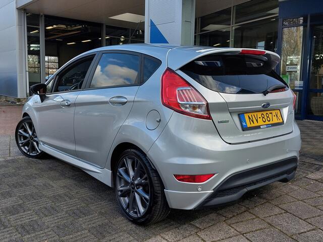 Ford FIESTA 1.0 EcoBoost 101pk ST-Line 5-Deurs | Origineel NL | Navi | Clima | Cruise | Bluetooth Carkit+Streaming | Licht+Regensensor | Pdc+Achteruitrijcamera | Privacy Glass | Mistlampen | 17''lm