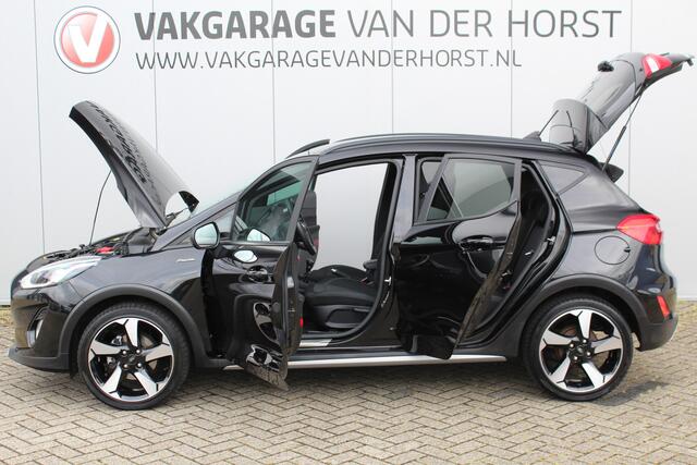 Ford FIESTA 1.0-95pk EcoBoost Active X. Zeer nette Ford Fiesta Active, slechts 41.000km. Autm. airco, All season banden, LM wielen, Stoel-, stuur- en voorraamverw., LED verl., Telefoonvoorb., Navigatie, Cruise control etc.