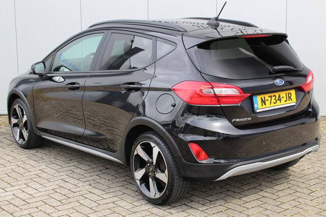 Ford FIESTA 1.0-95pk EcoBoost Active X. Zeer nette Ford Fiesta Active, slechts 41.000km. Autm. airco, All season banden, LM wielen, Stoel-, stuur- en voorraamverw., LED verl., Telefoonvoorb., Navigatie, Cruise control etc.