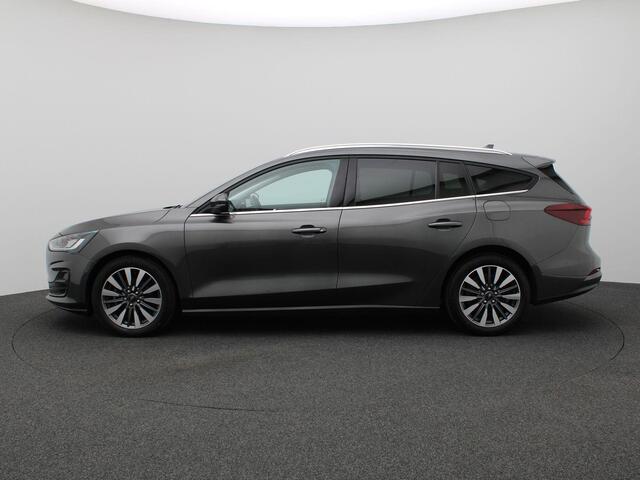Ford FOCUS Wagon 1.0 EcoBoost Hybrid Titanium X 155PK Aut. Adaptieve Cruise Control, Navigatie, Side Assist, Full Led, Achteruitrijcamera, Elektr. Achterklep, Stuur- en stoelverwarming, Keyless, Apple Carplay/Android Auto, Getint Glas, Trekhaak, 17" LM Velgen