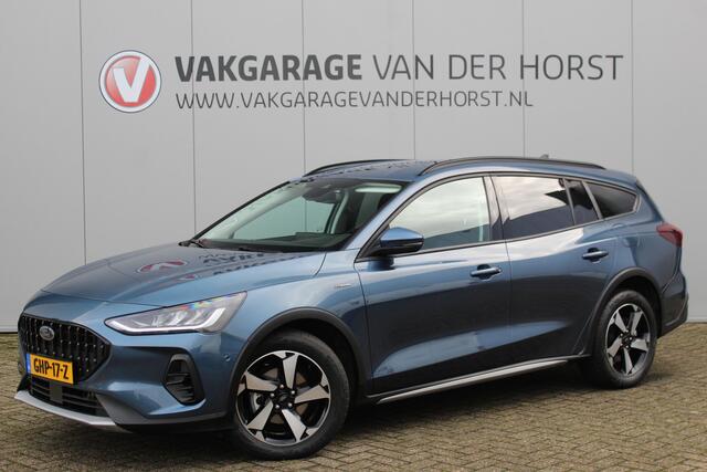 Ford FOCUS Wagon 1.0-155pk EcoBoost Mild-Hybrid Active AUTOMAAT ! Trekgewicht 1.500kg ! Slechts 6.600km ! Ruim ¤. 9.000,- beneden de nieuwprijs ! Volautm. airco dual, navigatie, telefoonvoorb., adaptive cruise control, LED verlichting, metallic lak, camera, front-, 