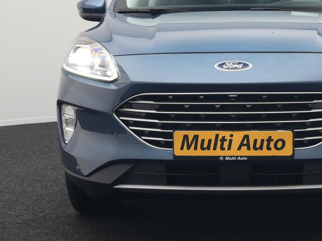 Ford KUGA 2.5 Titanium X Plug In Hybrid 225pk Dealer O.H. PHEV | Trekhaak Af Fabriek | Adaptive Cruise | Head Up | 360 Camera | Verwarmde Lederen Sportstoelen & Stuur | Blis | Navigatie | Keyless | Virtual | DAB |
