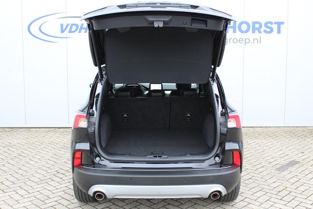 Ford KUGA 2.5-225 pk PHEV Titanium X. Hybride rijden voor een reële prijs ! Stoel-, stuur- en voorraamverw., navigatie, telefoonvoorb., B&O soundsyst., side- en lane assist, adaptieve cruise cntrl, elektr. achterklep, elektr. verstelb., best. stoel, lm wielen, keyl