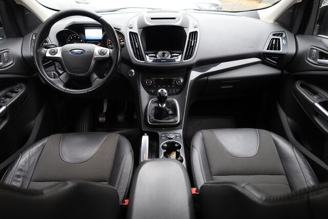 Ford KUGA 1.5 Titanium TREKHAAK HALFLEER CAMERA STOEL/RUITVERW. ELEC-KLEP NAVI CRUISE CLIMA DAB NAP 2XPDC 17''LMV