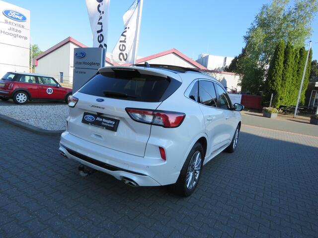 Ford KUGA 2.5 PHEV Vignale NAVI,ADAP CRUISE,PANODAK,ELEKTRISCHE TREKHAAK,LEER,WINTER PAKKET,APP CARPLAY. ARTIC WEISS METALLIC.