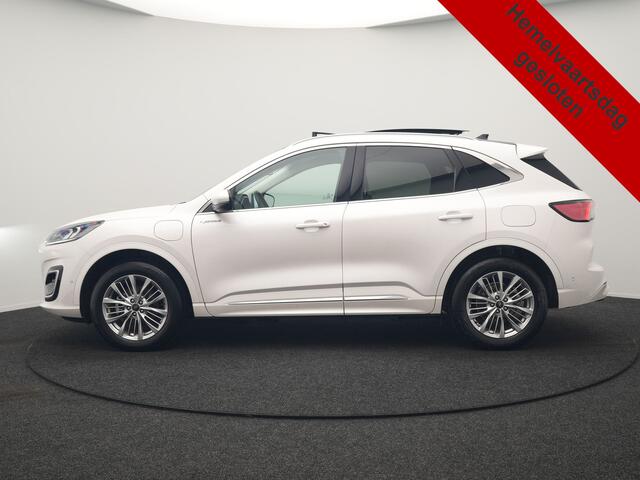 Ford KUGA 2.5 Vignale PHEV 225pk Dealer O.H. | Trekhaak Afn. | Panodak | Adaptive Cruise | Head Up | 360 Camera | Bang & Olufsen | Lederen Sportstoelen Memory & Verwarmd | Keyless | Achterbank Verwarmd | Blis | Stuur Verwarmd | Navigatie | DAB | Plug In Hybrid |