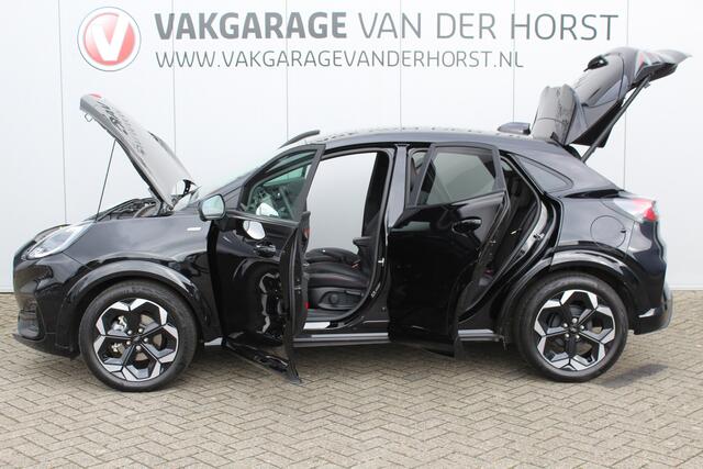 Ford PUMA 1.0-125pk EcoBoost Hybrid ST-Line X. Nieuw model ! Zeer luxe Ford Puma ! Autm. airco, side- en lane assist, elektr. achterklep, LED verl., stoel-, stuur- en voorraamverw., trekhaak+afn.b. kgl, B&O soundsyst., adapt. cruise cntrl, navigatie, telefoonvoorb.