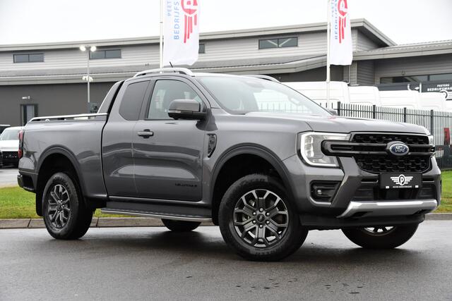 Ford RANGER 2.0 Super Cab EcoBlue Wildtrak Adaptieve Cruise, 360 Camera, Carplay, 3500kg Trekhaak, LEDER, LED, 204pk, Automaat, Uniek!