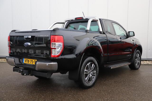 Ford RANGER 2.0 EcoBlue Limited Super Cab 170PK Trekhaak Automaat Navigatie Achteruitrijcamera Carplay android Climate Cruise Control 18 inch LMV