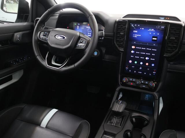 Ford RANGER Stormtrak 2.3 PHEV | 279 PK | DOUBLE CAB | PRO POWER ONBOARD 2.3 kWh | 360 CAMERA | 3500 KG TREKHAAK | ADAPTIEVE CRUISE | LEREN BEKLEDING | NAVIGATIE | STOELVERWARMING | STUURWIELVERWARMING | ELEKRISCHE ROLLER-TOP